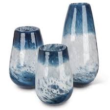 Breakwater Bay Mora Art Glass 3 Piece Table Vase Set Wayfair Artisan Glass Vase Blue Art Glass Vase Glass Vase