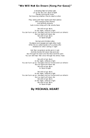 We will not go down. Doc Michael Heart Lyrics Song For Gaza Asep Deby Mulyanto Academia Edu