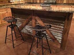 See more ideas about rustic kitchen, rustic kitchen island, kitchen remodel. Rustic Kitchen Island Barn Style Island Tractor Seat Bar Stools Rustic Kitchen Island Rustic Furniture Design Rustic Kitchen Design