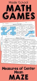 Measures Of Center Maze Mean Math Games Middle School One Step Equations Math Games