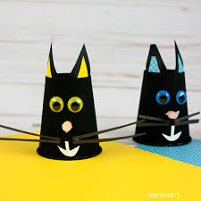 Paper Cup Black Cat With Glowing Nose Hallowee Craft