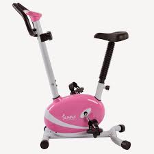 The wide, adjustable exercise seat has lumbar support that can help you work out comfortably for longer durations. Exercise Bike Zone Love The Pink Sunny Health Fitness Exercise Bike Range