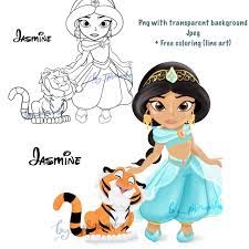 Svg Png Baby Jasmine With Tiger Aladdin Characters Coloring Etsy Cartoon Characters Aladdin Characters Baby Princess