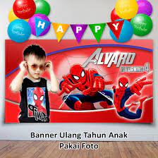 Tas ulang tahun karakter spiderman kode : Spanduk Banner Backdrop Ulang Tahun Anak Spiderman Shopee Indonesia