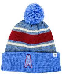 47 Brand Houston Oilers Fairfax Pom Knit Hat Sports Fan Shop By Lids Men Macy S Houston Oilers Knitted Hats 47 Brand