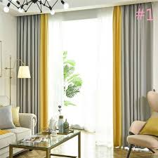 Double Colors Splicing Curtain Modern Simple Semi Blackout Curtain Living Room Bedroom Fabric One Panel Curtains Living Room Living Room Decor Curtains Blackout Curtains Living Room