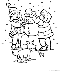 Print Winter Snow S Kids Making Snowman 9baa Coloring Pages Snowman Coloring Pages Coloring Pages Winter Coloring Pages