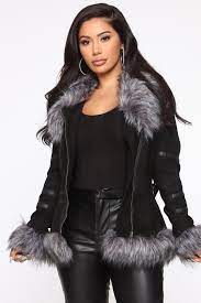 New York Faux Fur Jacket Black Combo Black Faux Fur Jacket Fur Jacket Faux Fur Jacket