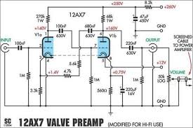 12ax7 Preamplifier Schematic Valve Amplifier Electronics Circuit Audio Amplifier