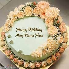 Write Name On Wedding Cakes Wedding Cake With Name Happy Anniversary Cakes Cake Name