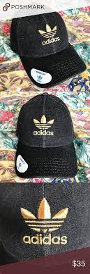 Adidas Golden Logo Cap New With Code Tag Denim Edition With Golden Front Logo And Strap Back Lock 100 Cotton Clothes Design Fashion Design Fashion Tips