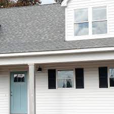 White house wythe blue front door. Benjamin Moore Wythe Blue Paint Color Ideas Interiors By Color