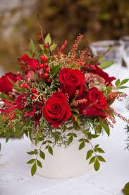 Winter Red Berries Roses Orchids Rose Flower Arrangements Christmas Flower Arrangements Flower Arrangements