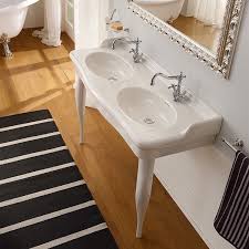 double basin ceramic console sink