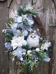 Couronne Avec Hibou Decoration Noel Couronne Noel Deco Noel