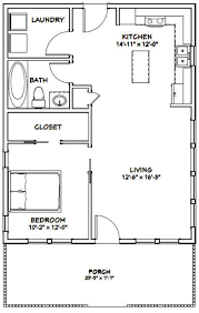 24x30 House 1 Bedroom 1 Bath 720 Sq Ft Pdf Floor Plan Instant Download Model 2c In 2020 One Bedroom House 1 Bedroom House Plans One Bedroom House Plans