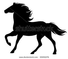 What kind of background does a running horse have? Running Horse Silhouette Black Vector Outline On White Horse Silhouette Horse Drawings Horse Stencil