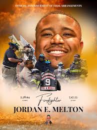 Birmingham Fire & Rescue Service would like to announce the final  arrangements for Firefighter Jordan Melton. Tuesday July 25, 2023 Public  Visitation: 12:00 PM