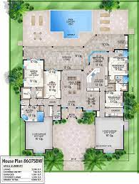 Stunning 3 Bed Contemporary One Story House Plan With Outdoor Kitchen 86075bw F Mediterranean Style House Plans Mediterranean House Plans Mediterranean Homes