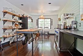 Metal kitchen shelves industrial looking floors. Industrial Kitchen Design Creates A Great Loft Style Atmosphere
