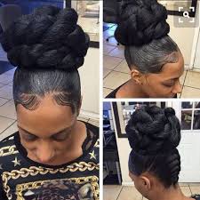 Bun Updo Weave Natural Hair Styles Marley Braids Styles Hair Styles