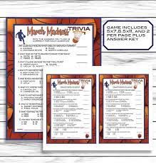 Make sure that you are ready to challenge your brain as it will test even the biggest basketball fans. March Madness Party Trivia Game Basketball Trivia Ncaa Trivia Printable Or Virtual Game Instant Download In 2021 March Madness Parties Trivia Trivia Games