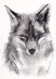 Original A4 Charcoal Drawing Of A Fox By Animal Artist Belinda Elliott Charcoal Art Art Charcoal Drawing