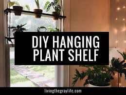 The combination of moss, groundcover sedum, and bright orchids in a metal planter creates a romantic. Diy Hanging Plant Shelf Living The Gray Life