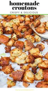 Homemade Garlic Butter Croutons Recipe Croutons Homemade Croutons Recipes