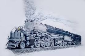 North American Steam Loco Big Boy It Is Actually Done In Colour Pencil Not That You D Know Apart From The Head Light Train Drawing Color Pencil Art Art