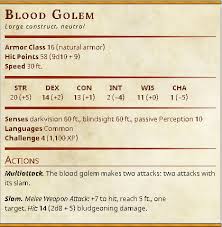149 of the player's handbook. Homebrew Blood Golem Help Please Homebrew House Rules Dungeons Dragons Discussion D D Beyond Forums D D Beyond
