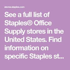 See A Full List Of Staples Office Supply Stores In The United States Find Information On Specific Staples Store Hours In Store Promotio Office Supply Stores The Unit Store Hours