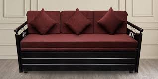 Statice Metal King Size Sofa Cum Bed With Hydraulic Storage In Matte Black By Furnline