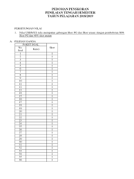 Penskoran soal uraian kadang menggunakan pembobotan. Pedoman Penskoran Pas Pdf
