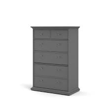 Unsere kommode klippede ist 60,4 x 42 x 32 cm (h/b/t) und verfügt über zwei kleinere und zwei größere schublade. Ebuy24 Kommode Venedig Kommode 6 Schubladen Matt Grau Online Kaufen Otto