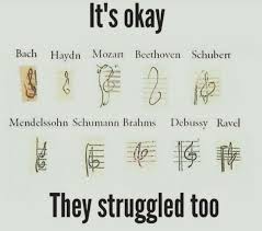 This Collection Of Treble Clefs That Will Make You Feel Better About Drawing Your Own Music Jokes Band Jokes Music Memes