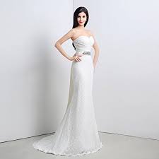 Weitere ideen zu hochzeitskleid, hochzeit, hochzeitskleid strand. Kekehouse Hochzeitskleid Bodenlang Herzausschnitt Bandeau Geblumt Spitze Mit Kristall Weiss 38 Mode Ja