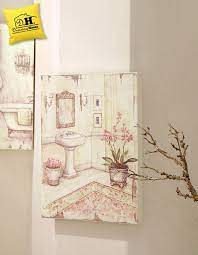Quadro Canvas Vintage Shabby Chic Sala Da Bagno 30x40 Blanc Mariclo Shabby Chic Shabby Vintage