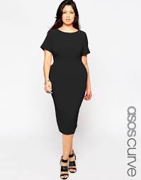 Asos Curve Midi Wiggle Dress In Texture Love A Little Black Dress
