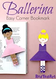 Easy Ballerina Corner Bookmark Design Red Ted Art Make Crafting With Kids Easy Fun Paper Crafts For Kids Crafts For Kids Corner Bookmarks