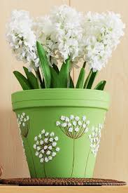 Craft Painting Queen Anne S Lace Clay Pot Decorated Flower Pots Clay Pot Crafts Clay Pot Projects
