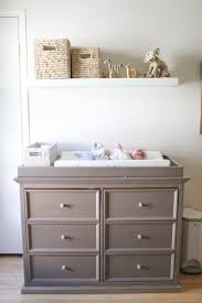 Dresser Can Be Turned Into A Changing Table With A Shelf Over It You Can Store The Diapers And Othe Soothing Nursery Baby Changing Tables Baby Changing Table