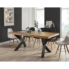 En croix rangement allonge(s) : Table A Manger Bois Et Metal Extensible Achat Vente Pas Cher