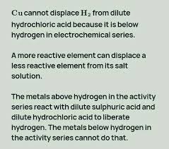 Explain The Reactions Between Metals And Acids As Examples Of Displace