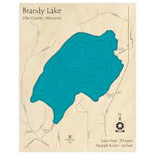Brandy Lake 3D Custom Wood Map