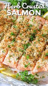 The fish and bake in the preheated oven for. Herb Crusted Baked Salmon Spend With Pennies