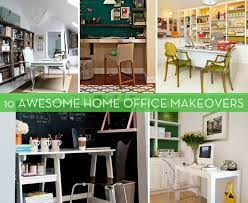 Roundup 10 Awesome Home Office Makeovers Office Makeover Home Office Home