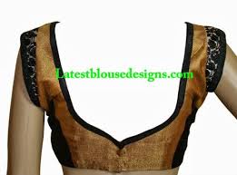 Black And Gold Combination Blouse Designs Gold And Black Combination Blouse Combination Blouses Blouse Designs Latest Gold Blouse Designs