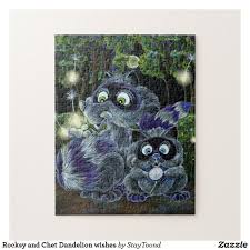 Rocksy And Chet Dandelion Wishes Jigsaw Puzzle Zazzle Com Dandelion Wish Jigsaw Puzzles Print Images