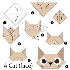 صور مطويات 2021 اشكال مطويات بالورق الملون origami cat origami bookmark origami for kids animals